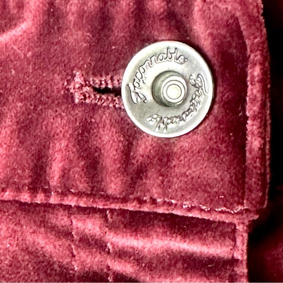VINTAGE FACONNABLE | Deep Red Cranberry Velour Like Pants | Size 10 - Picture 10 of 13